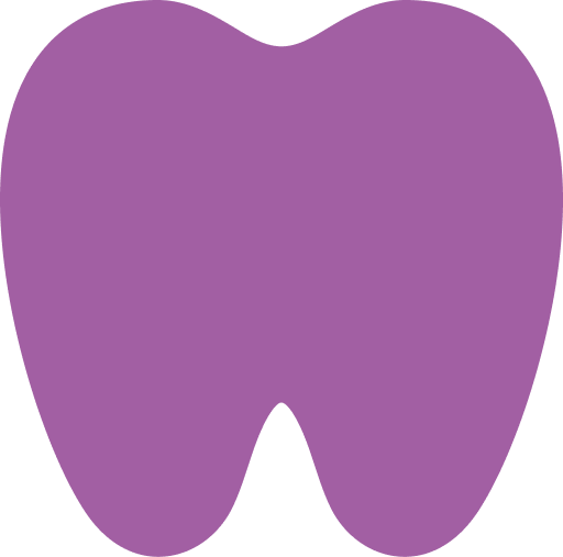 Purple tooth-shaped design